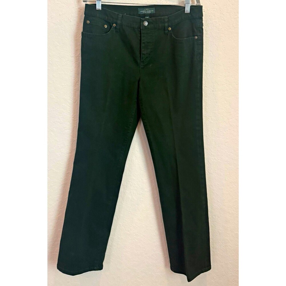 Lauren Jeans Co Ralph Lauren Women’s Green Straight Denim Jeans 5-Pocket Sz 12